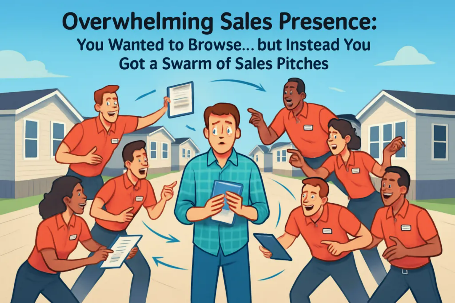 Overwhelming Sales Presence: You Wanted to Browse… but Instead You Got a Swarm of Sales Pitches.